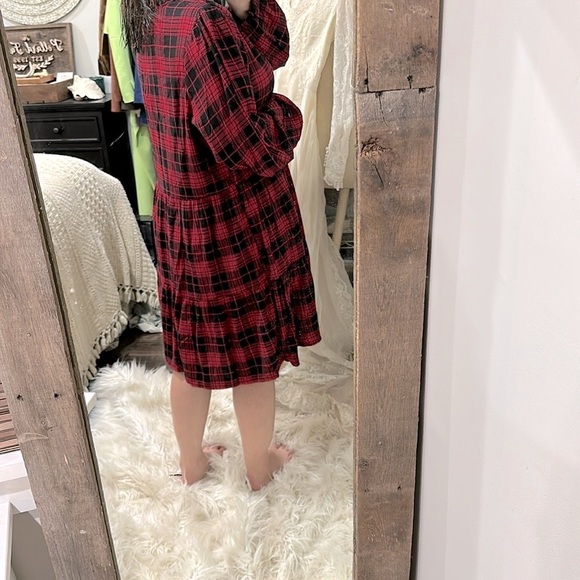 Time and Tru red and black plaid dress size XLarge - Picture 7 of 8